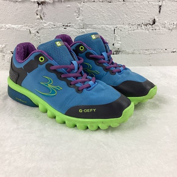 G-Defy Gravity Defyer Shoes Womens Size 8.5 Blue Veroshock Trampoline Technology - Picture 3 of 16